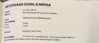 Stickmönster till rätstickad schal och mössa i Stella
