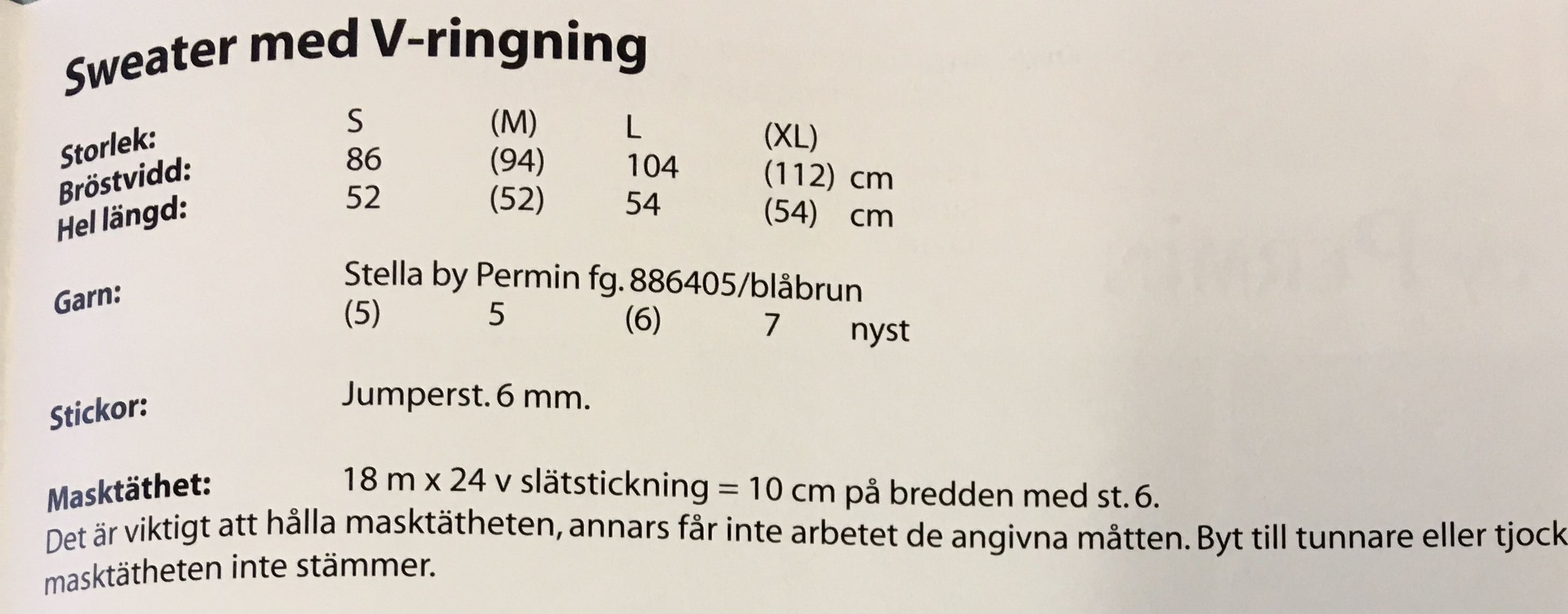 Stickmönster till Sweater med V-ringning i Stella - 2