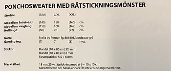 Stickmönster till Ponchosweater i Stella.