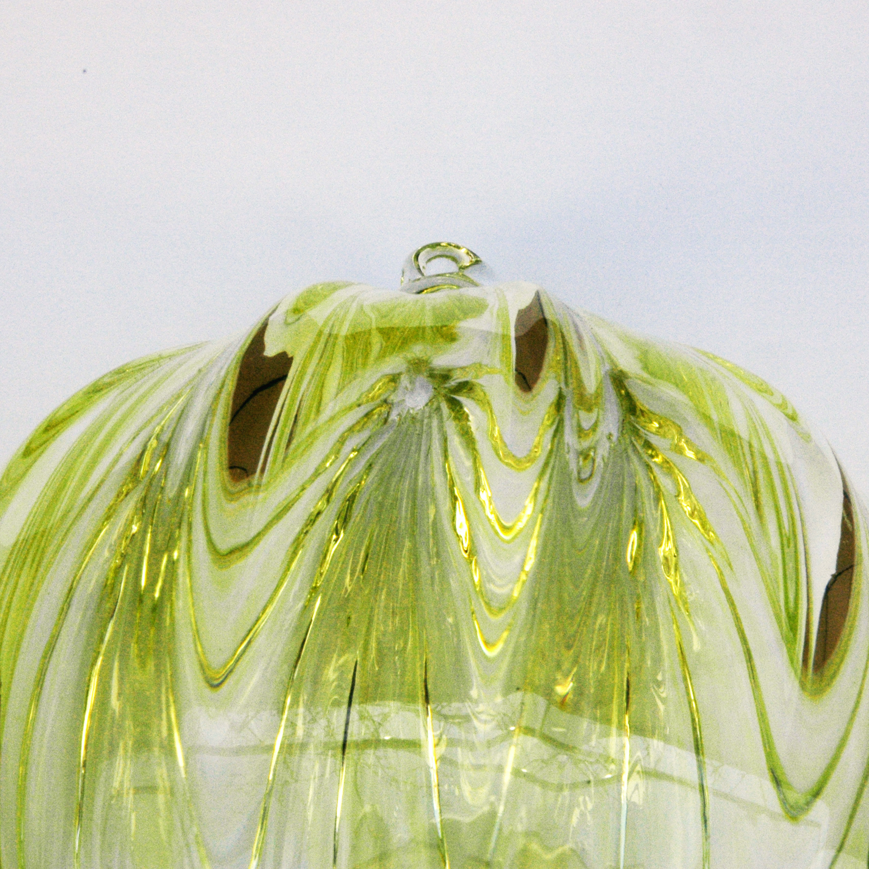 Glass ball, yellowish green. - 2