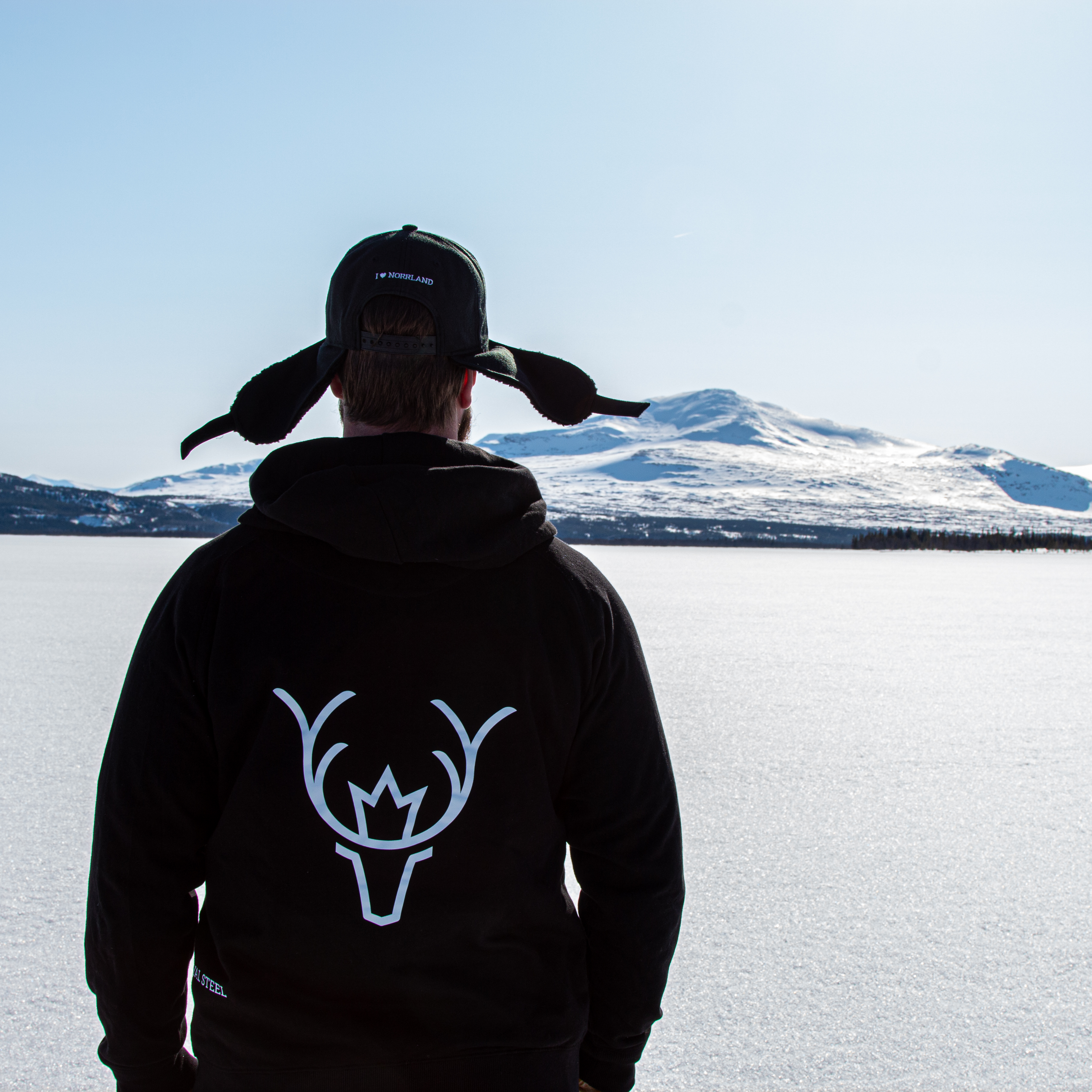Ziphood Zingo fotograferad bakifrån med fjäll i bakgrunden