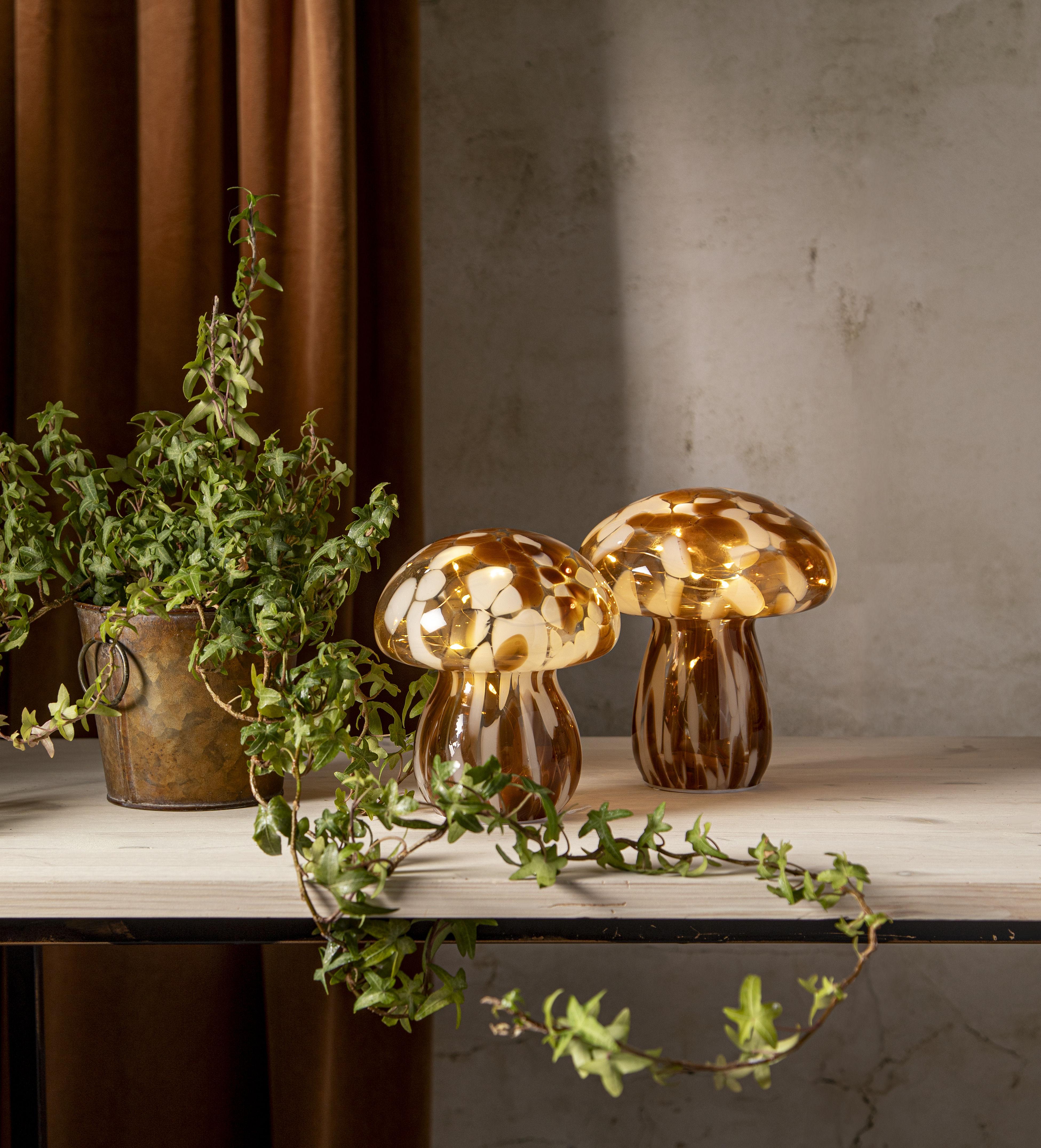 Glasdekoration Funghi 15 cm 10 led