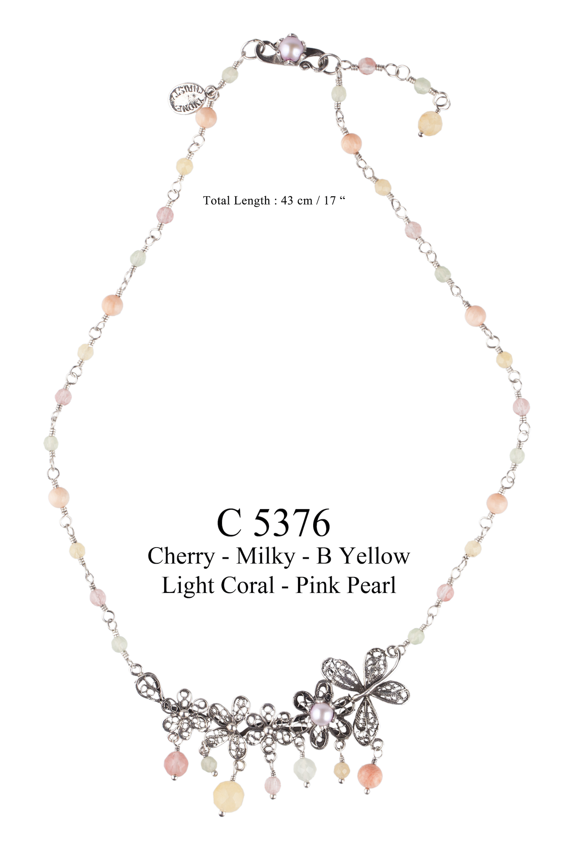RETROCHIC MIXED TWIST NECKLACE W. SPRING BOUQUET - 3
