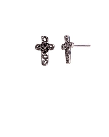 TINY CROSS STUD EARRING