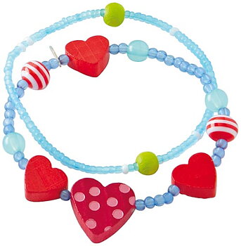 Haba Armband Hjärtan blå