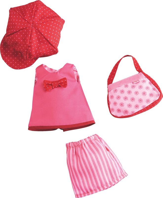 Haba Dockkläder Dress set rose red