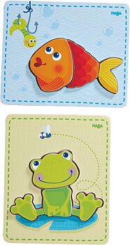 Haba Träpussel Groda & fisk