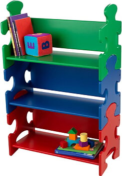 Kidkraft Bokhylla Pussel grön/blå/röd