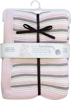Piccolo Bambino Babyfilt Stickad rosa