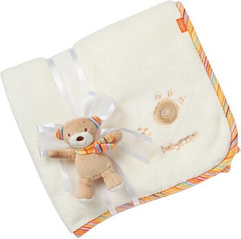 Fehn Babyfilt & Skallra Rainbow nalle