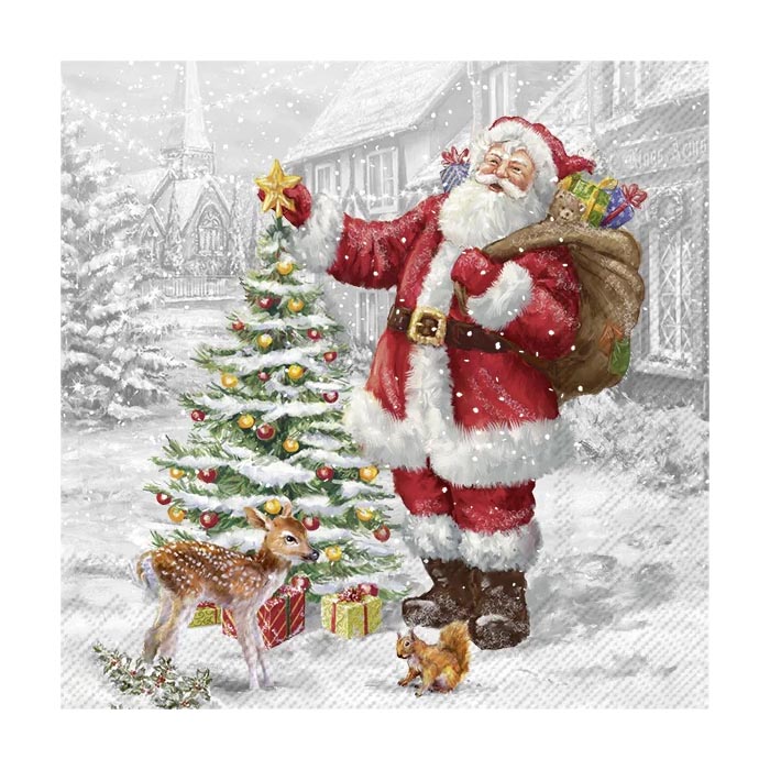 ihr Kaffeservett Jul Santas Xmas Tree