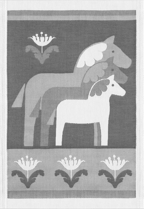 Ekelund Handduk 35 x 50 cm Tre Dalahästar*
