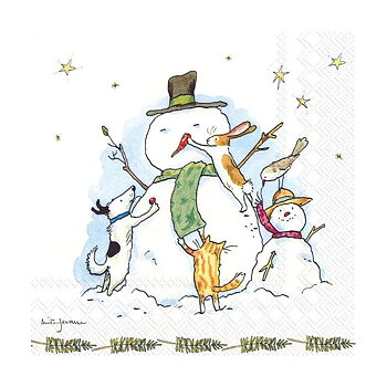 ihr Servetter Snowman with friends