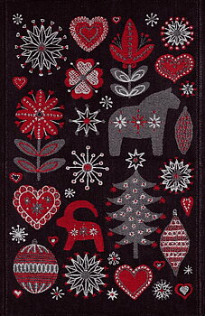 Ekelund Handduk 48 x 70 cm Julnatt 90 svart
