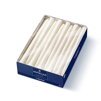 Liljeholmens Antikljus  weiß – 30er Pack - Dinnerkerzen aus Stearin