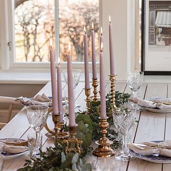 Christina Antikljus 8er-Pack Malve I Ø 22 x H 255 mm – 100  % Stearin