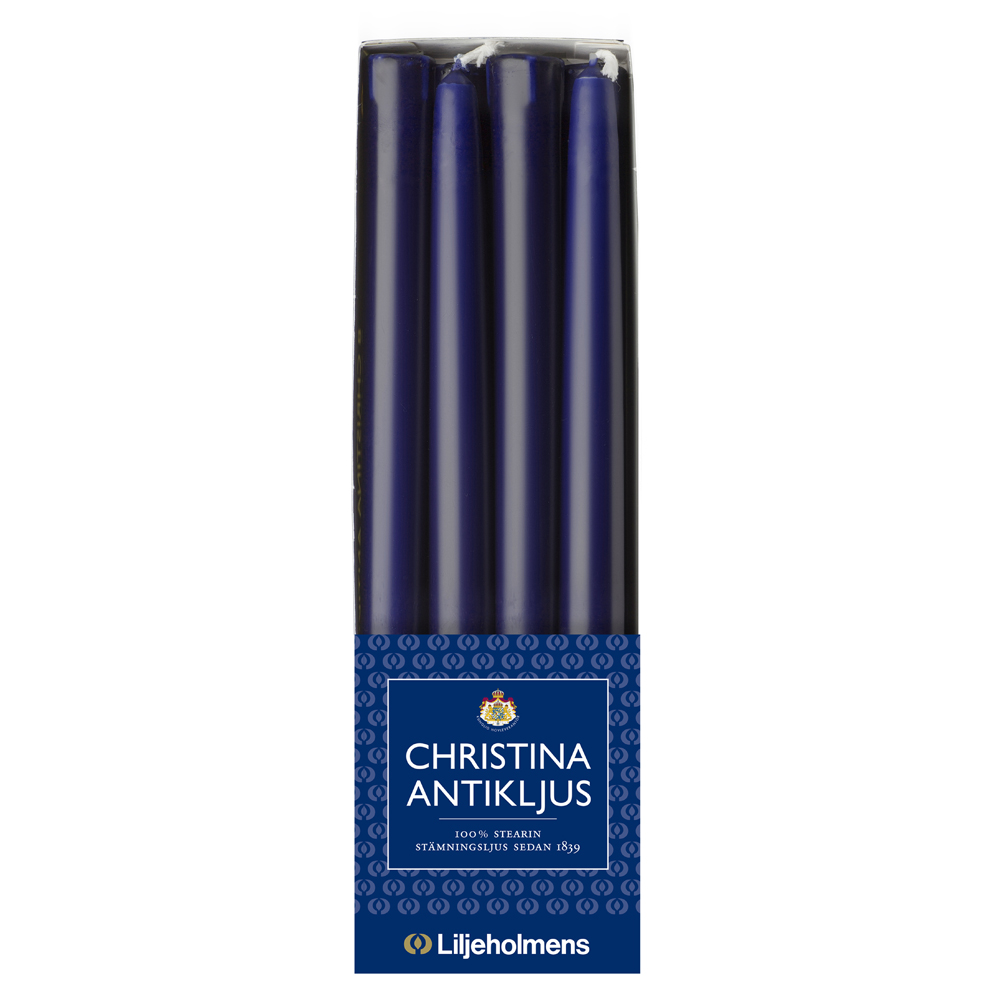 Christina Antikljus 8er-Pack Blaubeere I Ø 22 x H 255 mm – 100 % Stearin