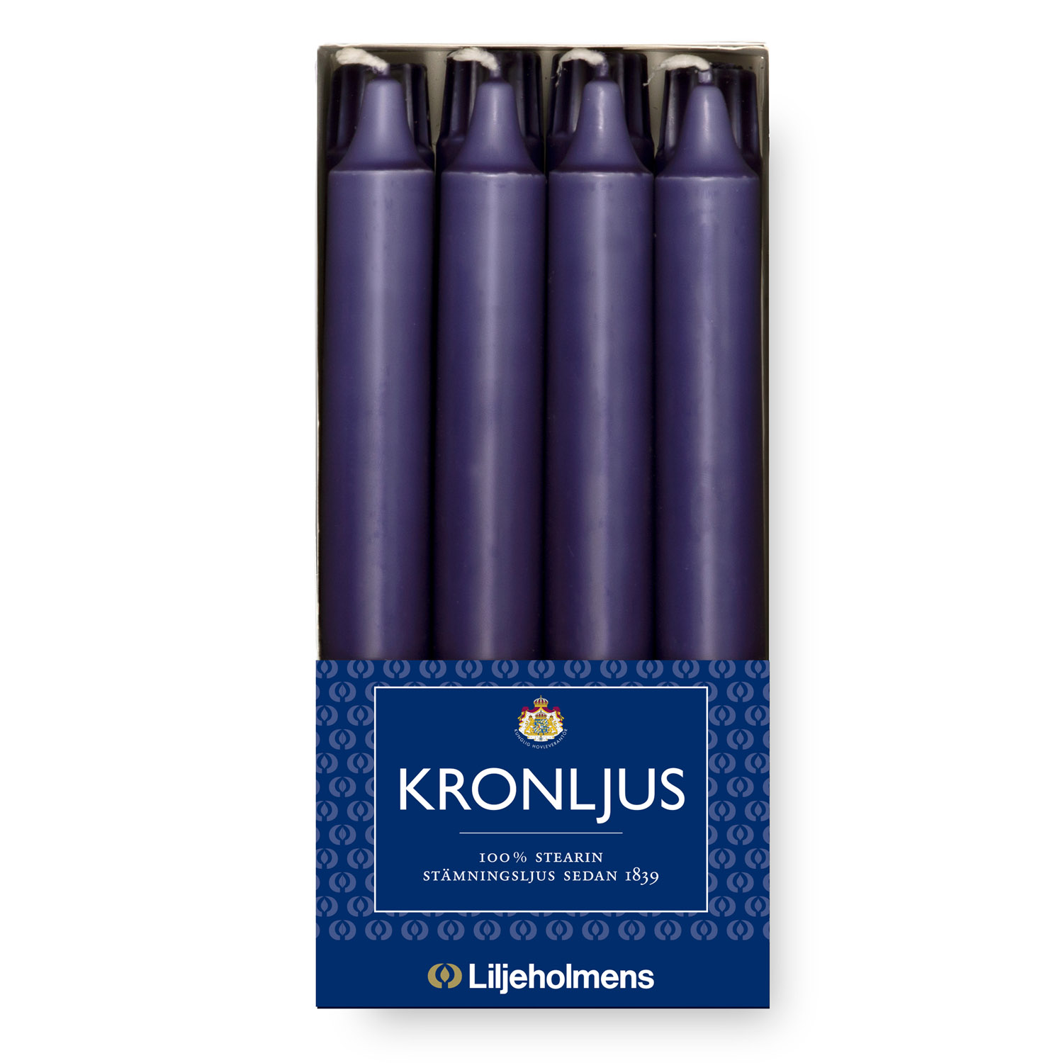 Kronljus Stabkerzen Blaubeere 8er-Pack I Ø 23 x H 200 mm – 100 % Stearin