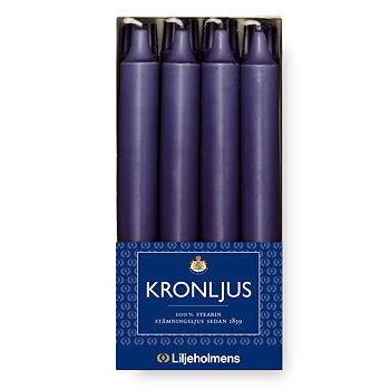 Kronljus Stabkerzen Blaubeere 8er-Pack I Ø 23 x H 200 mm – 100 % Stearin
