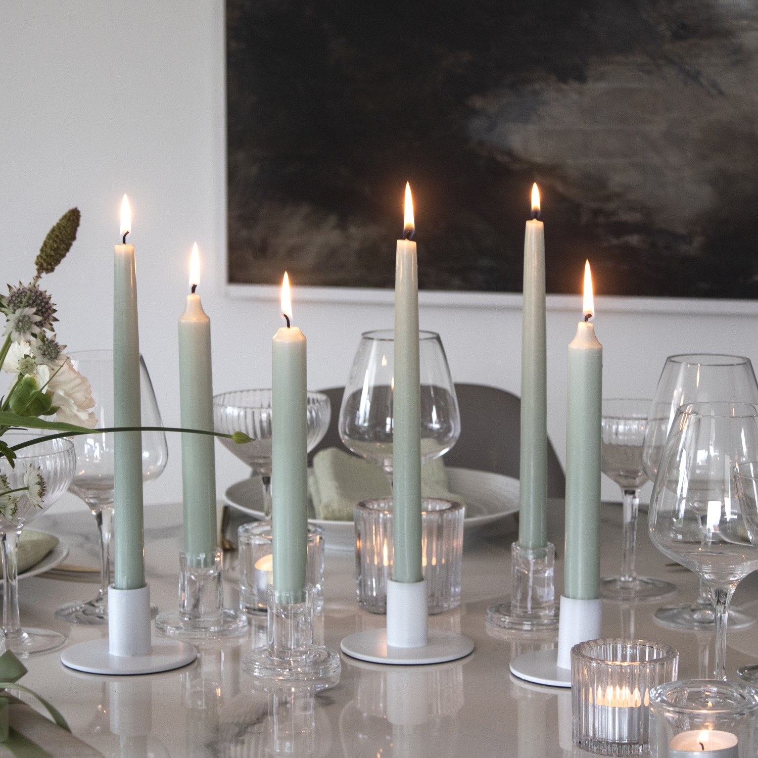 Kronljus Stabkerze 8er-Pack Salbei I Ø 23 x H200 mm – 100 % Stearin - 5