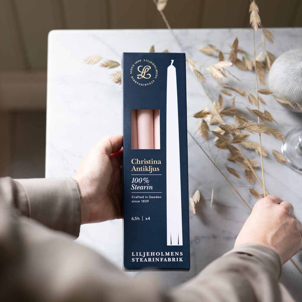 Christina Antikljus 4er-Pack Rosé I Ø 22 x H 255 mm – 100 % Stearin - 2
