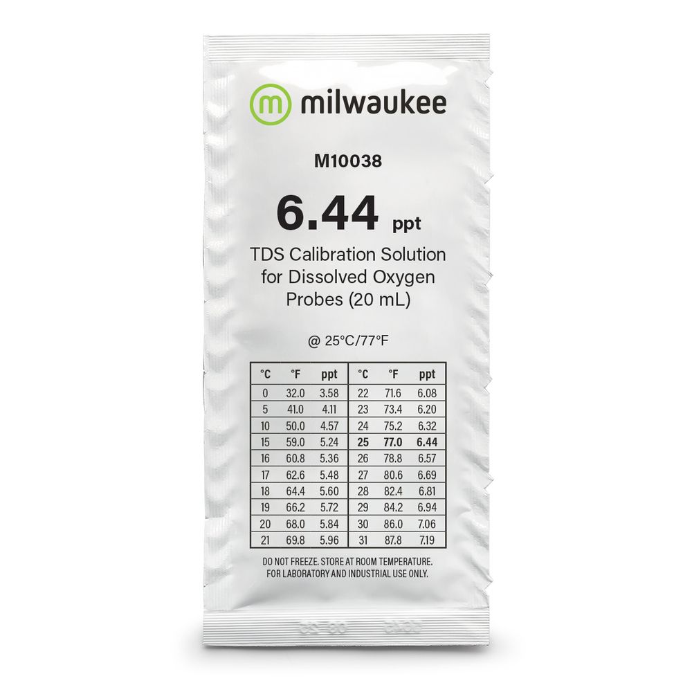 Milwaukee M10038 (6.44ppt) TDS Calibration for D.O. probes 20ml