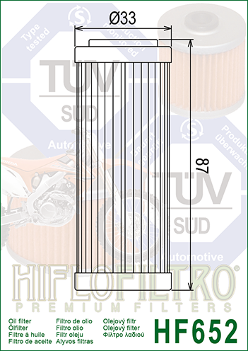 Oljefilter Hiflo Hf652 Husqvarna - 2