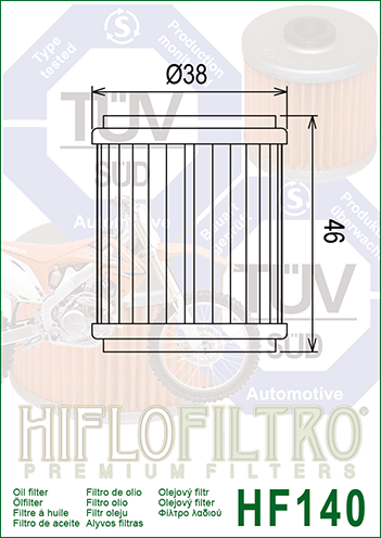 Oljefilter Hiflo Hf140 YAMAHA WR250F 2009-2024 - 2