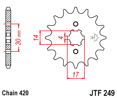 JT Framdrev 14Kugg Kawasaki KLX110 2002-2020 - 2