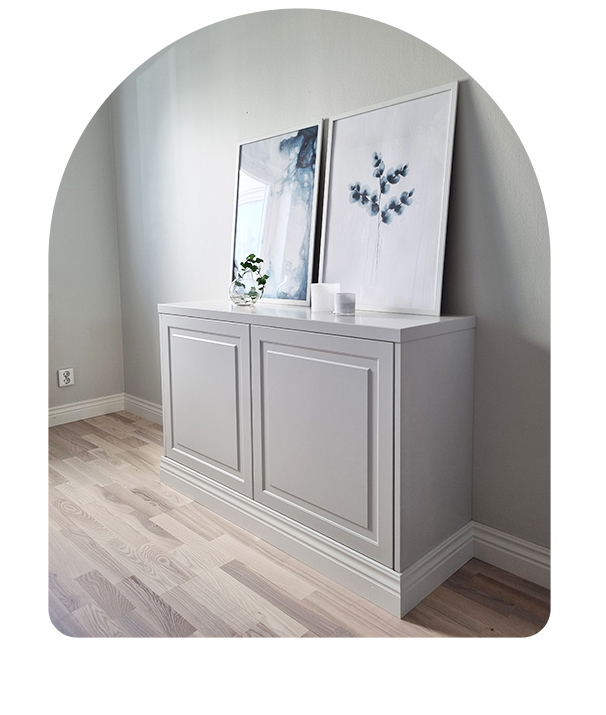 Toppskiva och vägghylla