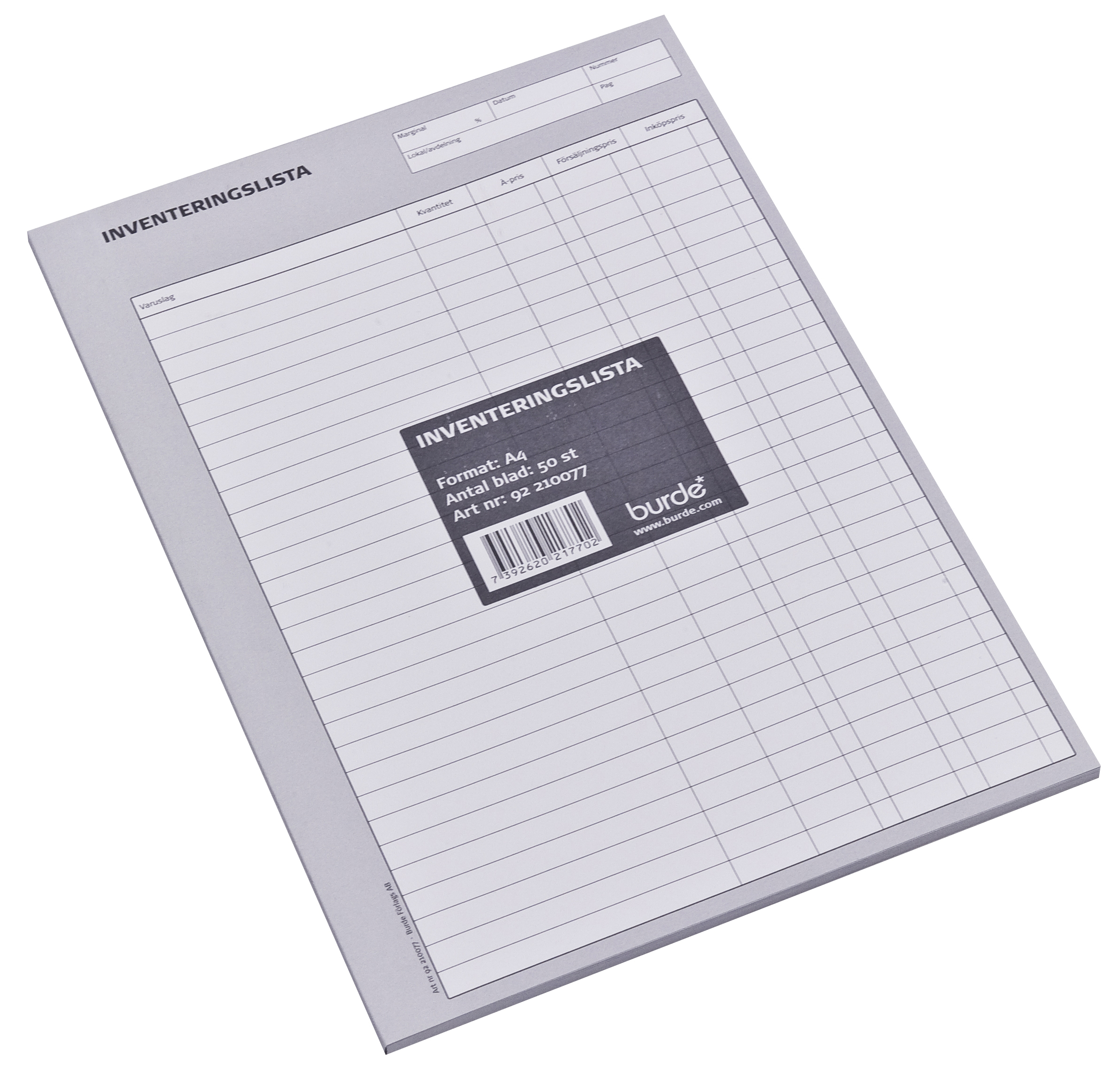Inventeringslista A4 50blad