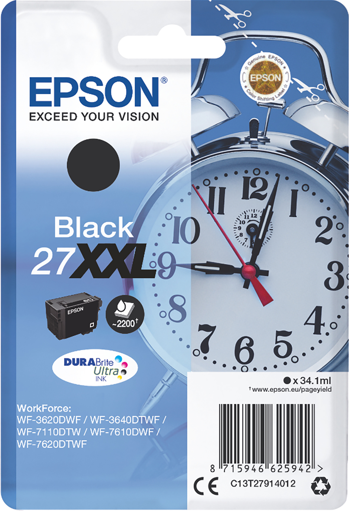 Bläck Epson 27XXL svart