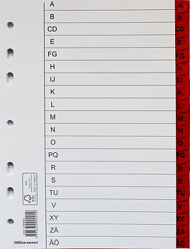Register flikförstärkt A5 A-Ö