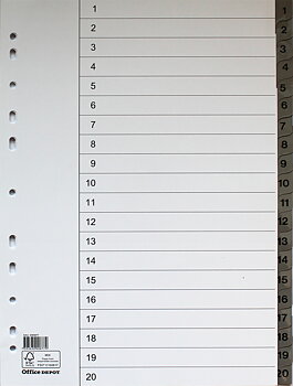Register flikförstärkt A4 1-20