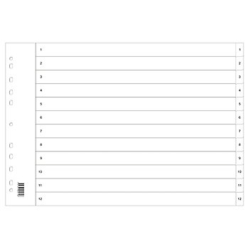 Register plast A3L vit 1-12