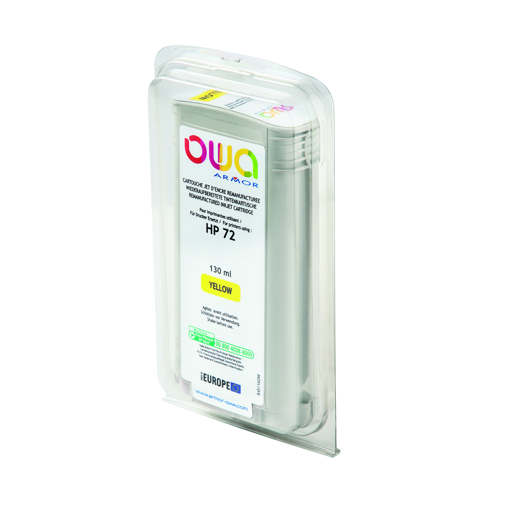 Bläck OWA 72 gul 130ml