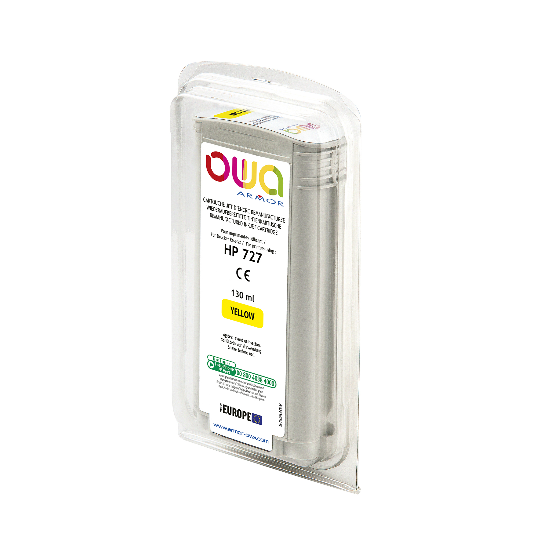 Bläck OWA 727 gul 130ml