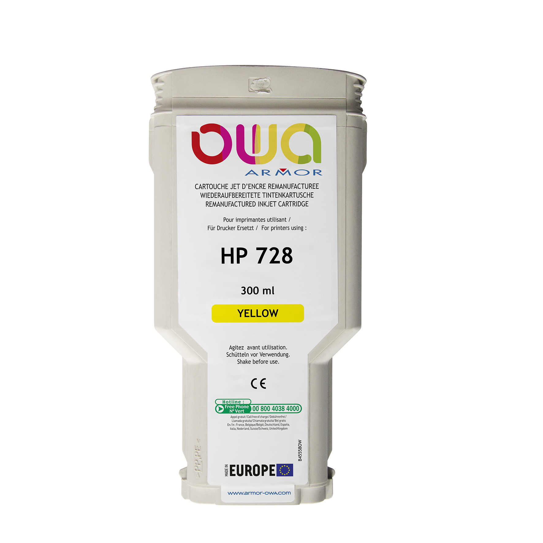 Bläck OWA 728 gul 300ml
