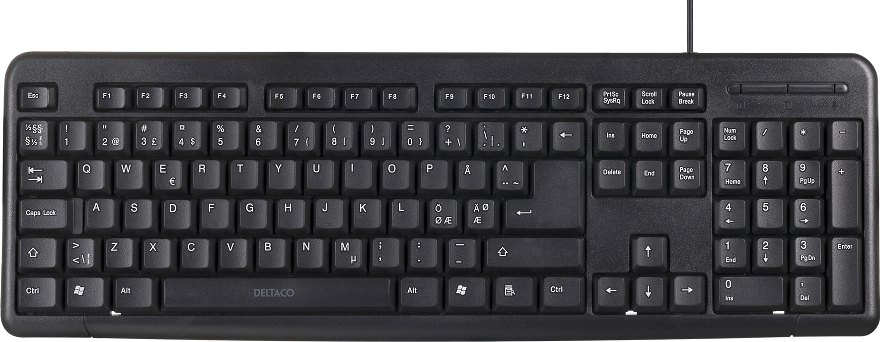Tangentbord Deltaco USB svart
