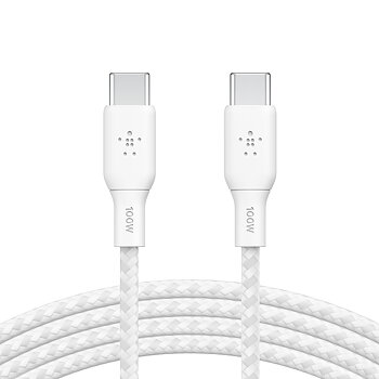 USB-C till C 100W 2m flät vit