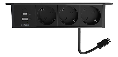 Underbordet-3eluttag + A+C USB