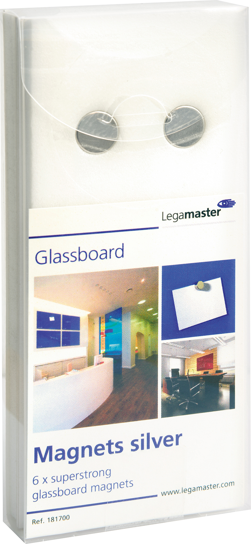 Magnet glastavla 6/fp silver