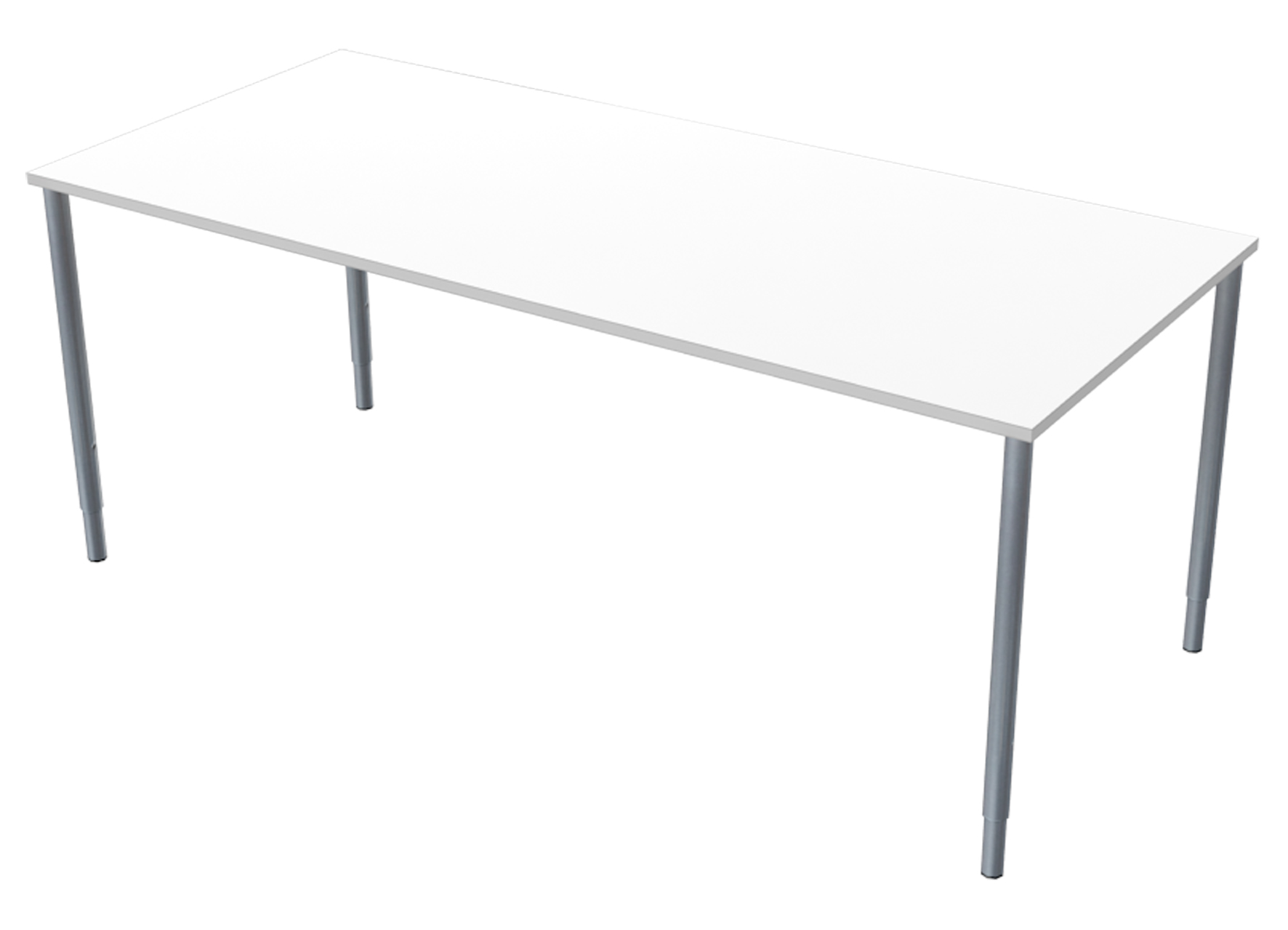 Skrivbord 180x80cm vitmel/silv