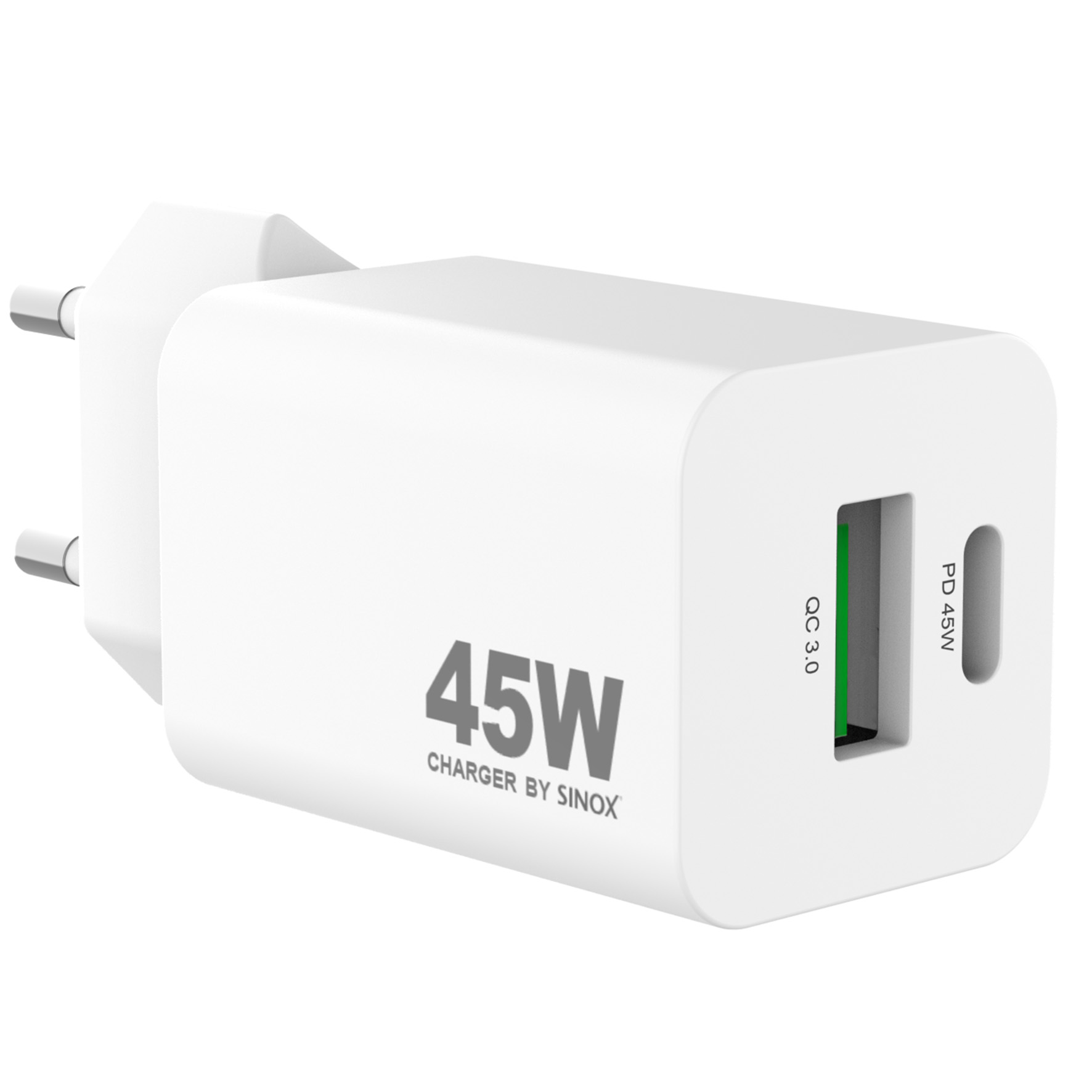 USB-A+USB-C GaN laddare 45W