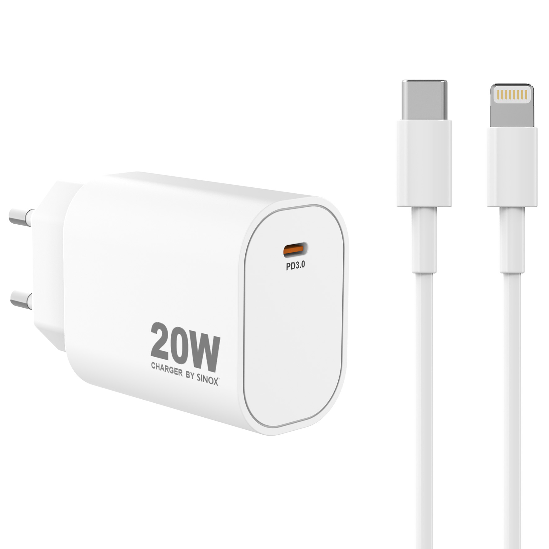 USB-C laddare 20W + lightning