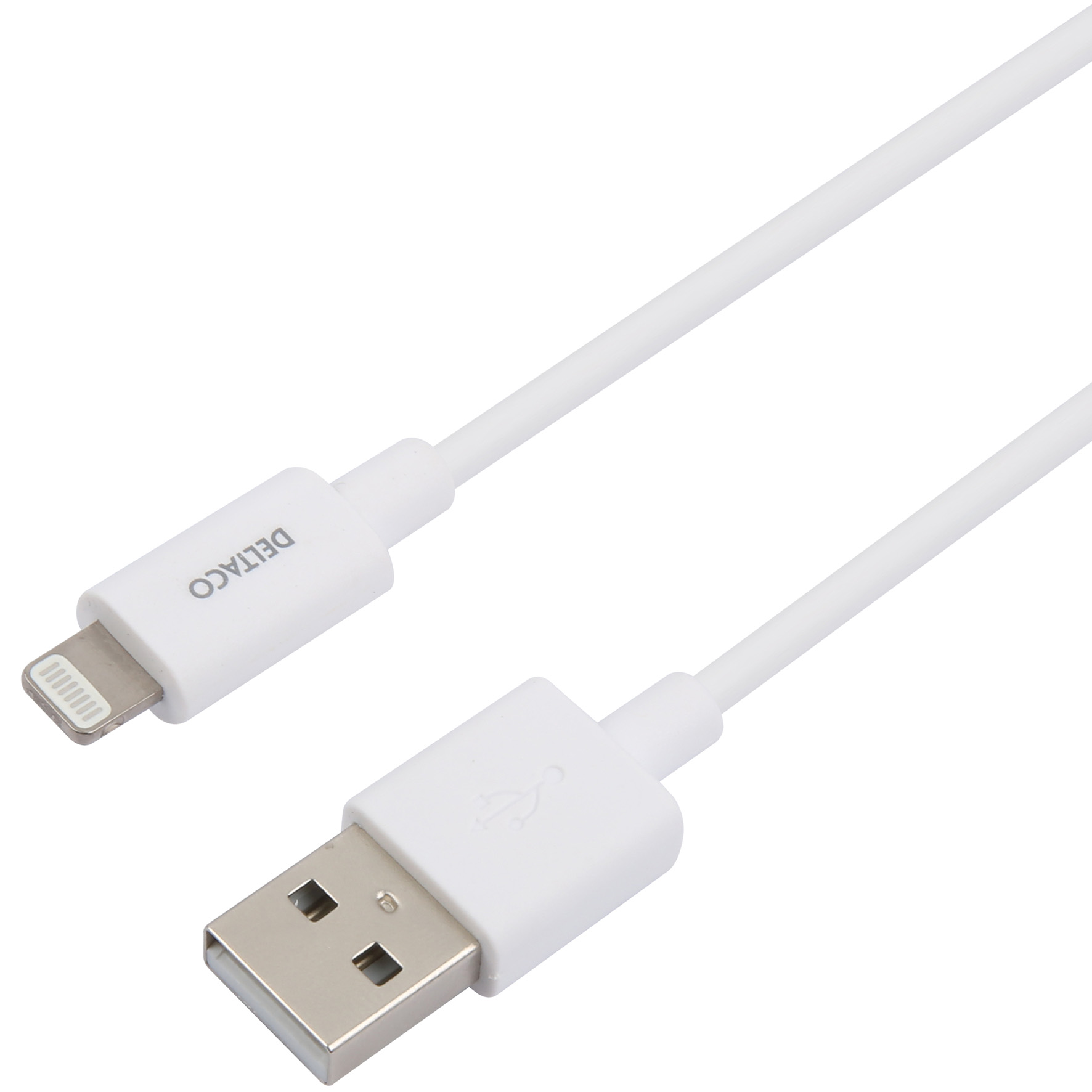 USB-A- Lightning kabel,2m vit