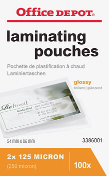 Laminat 54x86mm 125mic&nbsp; 100/fp
