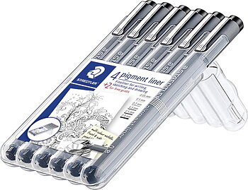 Fineliner Staedtler svart 6/fp