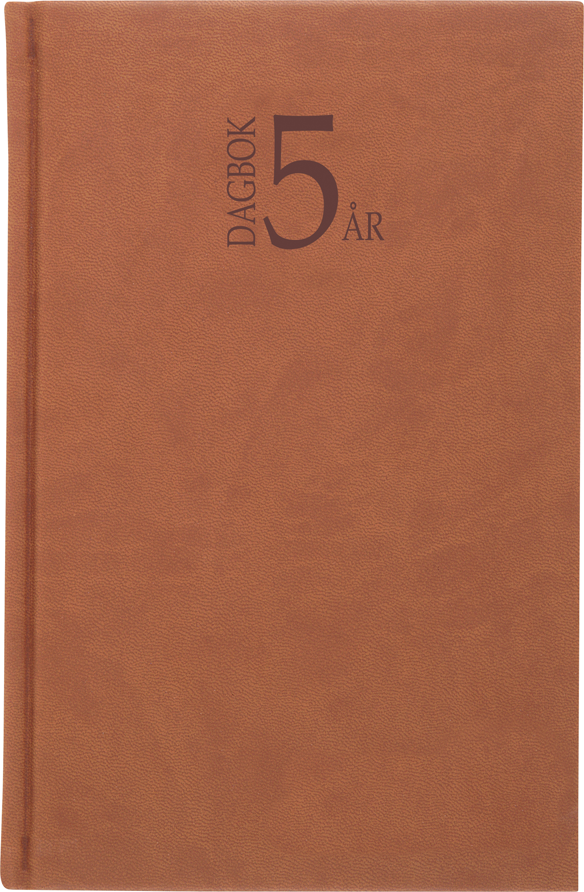 5-årsdagboken k.läder cognac