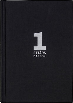 1-årsdagbok linnetextil svart